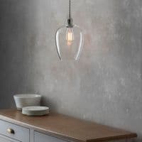 FOE Lighting 1 light  Pendant Light Single finish in Bright nickel plate & clear glass