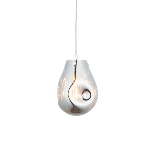 FOE Lighting 1 light Pendant Light Single finish in Chrome metallic glass & chrome plate