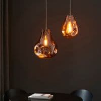 FOE Lighting 1 light  Pendant Light Single finish in Copper metallic glass & chrome