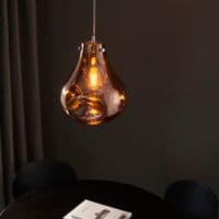 FOE Lighting 1 light  Pendant Light Single finish in Copper metallic glass & chrome