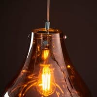 FOE Lighting 1 light  Pendant Light Single finish in Copper metallic glass & chrome