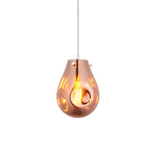 FOE Lighting 1 light Pendant Light Single finish in Copper metallic glass & chrome plate