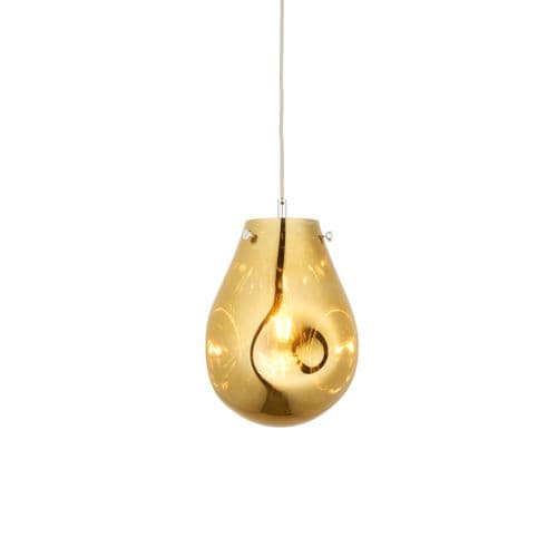 FOE Lighting 1 light Pendant Light Single finish in Gold metallic glass & chrome plate