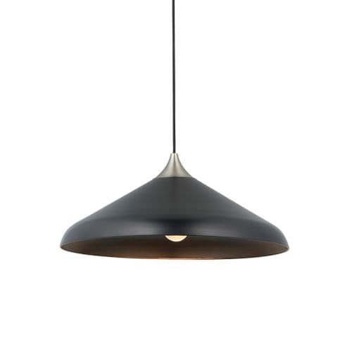FOE Lighting 1 light Pendant Light Single finish in Matt black & matt nickel plate