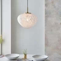 FOE Lighting 1 light  Pendant Light Single finish in Satin brass plate & white confetti glass
