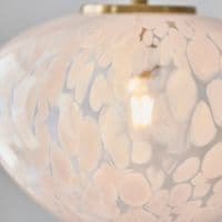 FOE Lighting 1 light  Pendant Light Single finish in Satin brass plate & white confetti glass