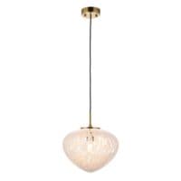 FOE Lighting 1 light  Pendant Light Single finish in Satin brass plate & white confetti glass