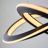 FOE Lighting 1 light  Pendant Light Single finish in Textured black & white silicone