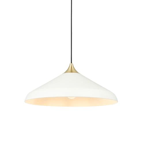 FOE Lighting 1 light Pendant Light Single finish in Warm white & brushed brass plate