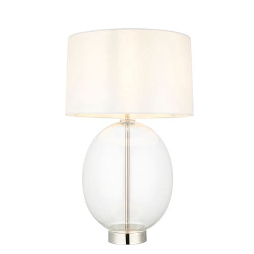 FOE Lighting 1 light Table Light Complete finish in Bright nickel plate & glass white