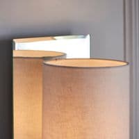 FOE Lighting 1 light  Wall Light Shade finish in Bright nickel plate & vintage white fabric