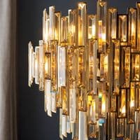 FOE Lighting 15 light  Pendant Light Single finish in Gold effect plate & champagne crystal