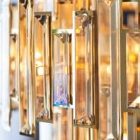 FOE Lighting 15 light  Pendant Light Single finish in Gold effect plate & champagne crystal