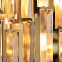 FOE Lighting 15 light  Pendant Light Single finish in Gold effect plate & champagne crystal