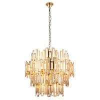 FOE Lighting 15 light  Pendant Light Single finish in Gold effect plate & champagne crystal