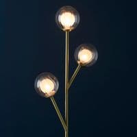 FOE Lighting 3 light  Floor Light Complete finish in Satin brass plate & clear/frosted glass