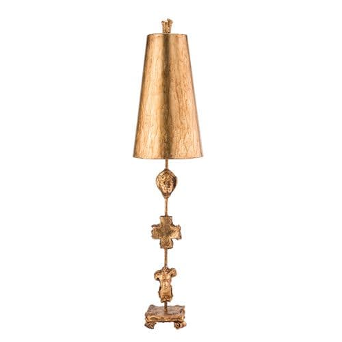Fragment 1 Light Table Lamp - Aged Gold with Gold Leaf and Umber Glaze Shade FB-FRAGMENT-TL-G