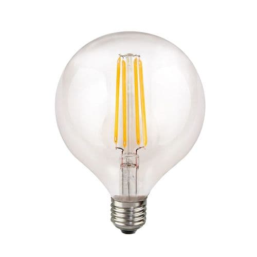 G1258FD - 8W LED E27/ES G125 Globe, 2700k, Clear G125 G1258FD