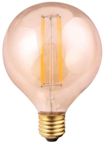 G1258FDA - 8W LED E27/ES G125 Globe, 2200k, Amber G125 G1258FDA