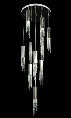 Galaxy sleek chrome 10 Light Hanging pendant LL8829