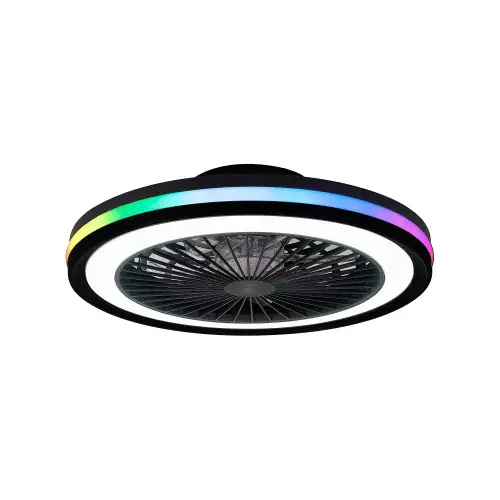 Gamer LED Dimmable Black/RGB Ceiling Light c/w Remote Control Black
