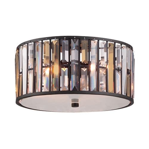 Gemma 3 Light Flush Mount - Vintage Bronze HK-GEMMA-F-VBZ
