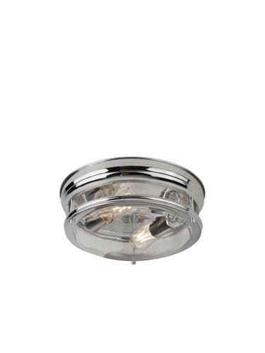 Glasgow 2Lt Flush - Chrome Metal & Clear Glass
