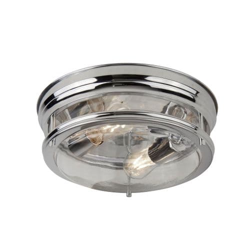 Glasgow 2Lt Flush Chrome With Clear Glass Ip44