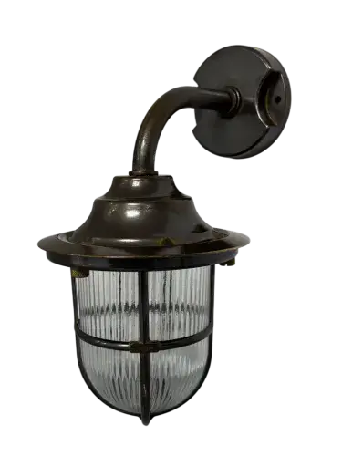 Goose Neck Wall Lantern (Antique Brass)