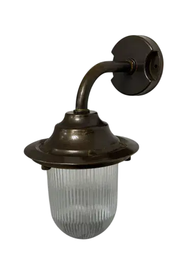Goose Neck Wall Lantern Plain (Antique Brass)