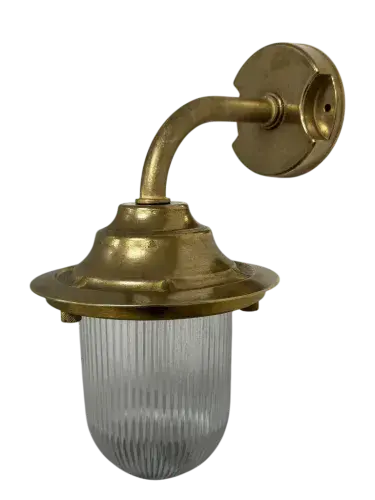 Goose Neck Wall Lantern Plain (Raw Brass)