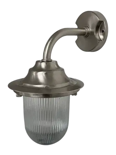 Goose Neck Wall Lantern Plain (Satin Nickel)