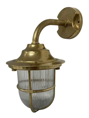Goose Neck Wall Lantern (Raw Brass)