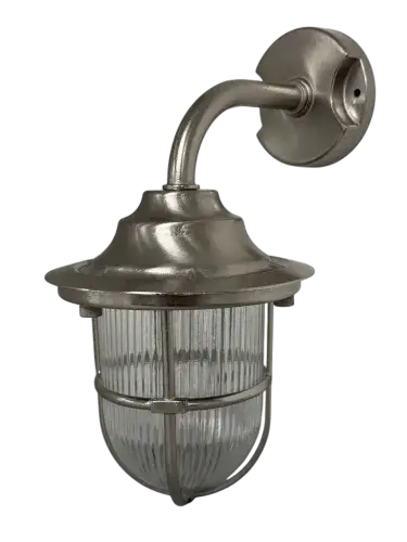 Goose Neck Wall Lantern (Satin Nickel)