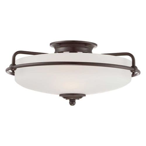 Griffin 3 Light Flush Mount - Palladian Bronze QZ-GRIFFIN-F-PN
