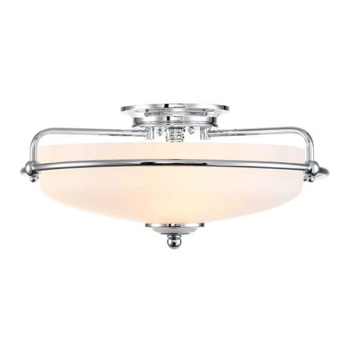 Griffin 3 Light Flush Mount - Polished Chrome QZ-GRIFFIN-F-PC
