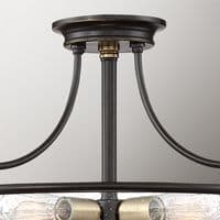 Griffin 3 Light Semi - Palladian Bronze with Weathered Brass Accents QZ-GRIFFIN-SFM-C-PNAB