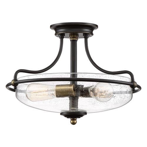 Griffin 3 Light Semi - Palladian Bronze with Weathered Brass Accents QZ-GRIFFIN-SFS-C-PNAB