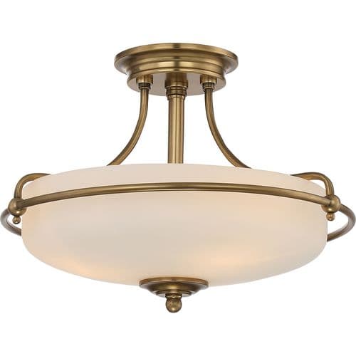 Griffin 3 Light Semi - Weathered Brass QZ-GRIFFIN-SFS-WS