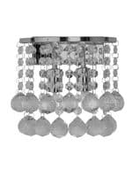 Hanna 2Lt Wall Light - Chrome Metal & Clear Crystal