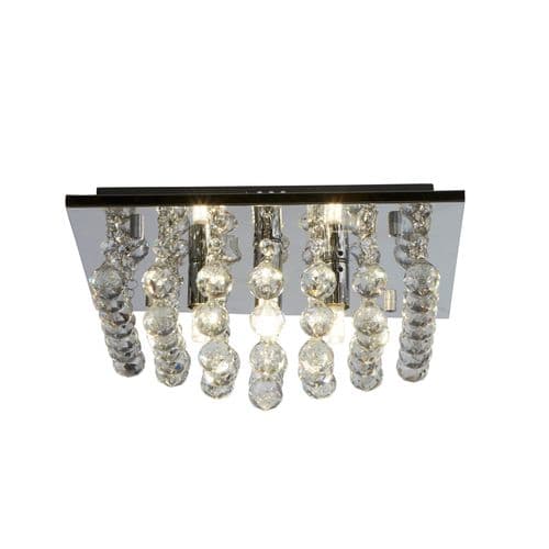 Hanna 4Lt Flush Ceiling Light - Chrome & Clear Crystal