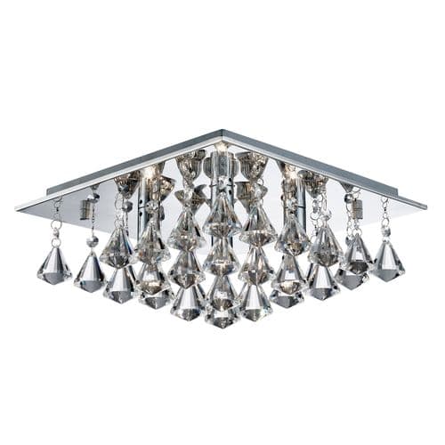 Hanna 4Lt Flush -  Chrome & Clear Crystal Drops