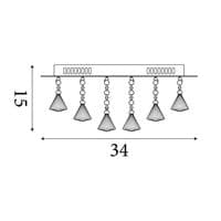 Hanna 4Lt Flush -  Chrome & Clear Crystal Drops