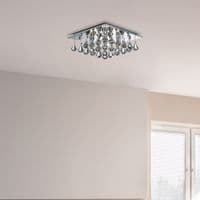 Hanna 4Lt Flush -  Chrome & Clear Crystal Drops