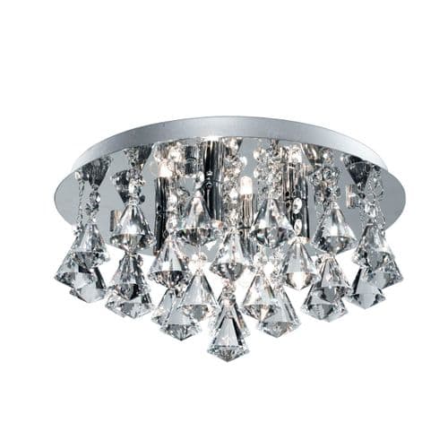 Hanna 4Lt Flush - Chrome Metal & Clear Crystal