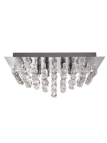 Hanna 6Lt Flush Ceiling Light - Chrome & Clear Crystal