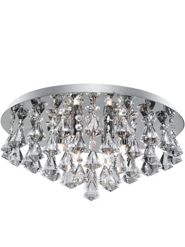 Hanna 6Lt Flush - Chrome Metal & Clear Crystal