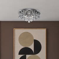 Hanna 6Lt Flush  - Chrome Metal & Clear Crystal