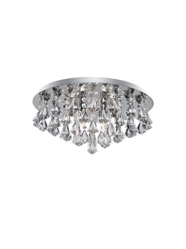 Hanna 8Lt Flush  - Chrome Metal & Clear Crystal