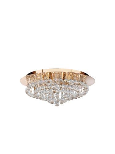 Hanna 8Lt Flush  - Gold Metal & Clear Crystal